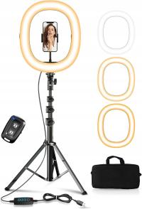 12-calowa składana lampa pierścieniowa do selfie ze statywem