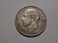 Hiszpania 5 pesetas 1883 srebro -L137