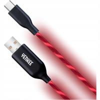 1 м USB 2.0 USB-C тип C Yenkee светодиодный Светящийся кабель для автомобиля 100 см