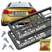 2× Ramka pod tablicę rejestracyjną StickerKing czarna elastyczna