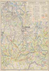 Цешин и Заолзи-архивная карта 1939 года / формат А3 без рамки