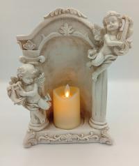 Figurka ANIOŁ Aniołki kapliczka ze świecą 22 cm