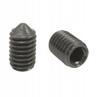 Wkręt dociskowy M8x10 Wgłębienie imbus Końcówka stożek Czarny 20szt