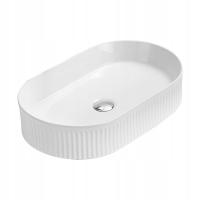 MEXEN GROVO UMYWALKA NABLATOWA RYFLOWANA 49 x 31 CM BIAŁA