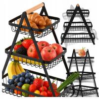Корзина для фруктов корзина для овощей двухъярусная стойка черный 3 яруса металл
