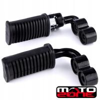 Podnóżki kierowcy do motoroweru Romet Router WS 50 aluminium + guma czarne + Naklejka logo MOTO-ZONE