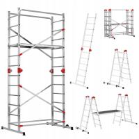 Aluminiowe rusztowanie składane, podest, drabina - Hailo G60 zasięg 4,33m