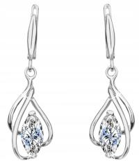 Duże kolczyki srebrne wiszące srebro próba 925 długie kolczyki angielskie