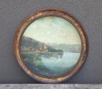 Stary talerz ścienny relief W Schiller majolika