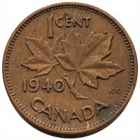 45938. Kanada, 1 cent, 1940r.