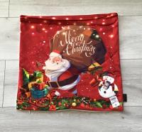 Poszewka Welurowa Świąteczna 40x40cm Mikołaj