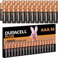 Bateria AAA Duracell PLUS Paluszek Alkaiczna R6 1.5V Mocna Oryginalna 36szt