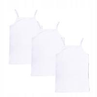 Белая майка для девочек, комплект из 3 предметов, 122/128