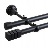 KARNISZ Podwójny 300CM 19mm CZARNY BIAŁY SREBRNY NOWOCZESNY SMART