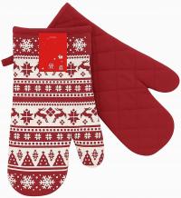 CHRISTMASSY KOMPLET MRed ŚWIĄTECZNY ZESTAW RĘKAWIC KUCHENNYCH