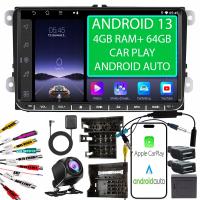 RADIO ANDROID 2DIN 4+64 GB 9 CALI VW PASSAT B6 B7 GOLF 5 V 6 VI SKODA SEAT