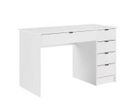 СТОЛ БЕЛЫЙ С ЯЩИКАМИ МАКС ПРАВЫЕ ЛЕВЫЕ ЧЕРНЫЕ РУЧКИ 120X75X50