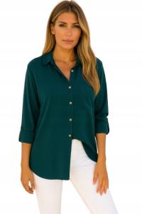 ELEGANCKA KOSZULA MODNA BLUZKA GUZIKI KLASYK KIESZONKA 210