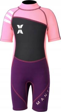 Детский плавательный костюм размер XXL цельный розовый 2,5 мм