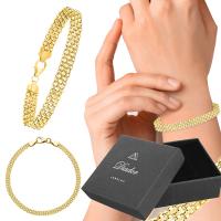 Bransoletka srebrna pozłacana 925 Bismark złota