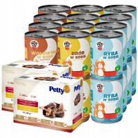 PetPot Karma mokra dla kota MIX smaków w sosie 24x415g + Petty 24x85g