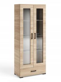 Witryna 80 cm dąb sonoma szeroka 2-drzwiowa FIGO F-8