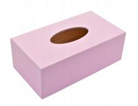 CHUSTECZNIK drewniany pudełko chusteczki Różowy