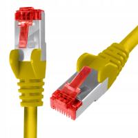 Kabel LAN RJ45 CAT 6 S/FTP AWG27 LSZH żółty 1m