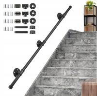 PORĘCZ SCHODOWA RUROWA PORĘCZ SCHODOWA 150CM METAL DO MONTAŻU NA ŚCIANIE