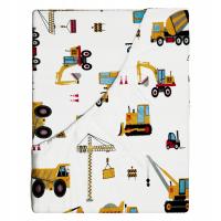 Prześcieradło bawełniane z gumką we wzory 160x70 materiałowe koparki 404bzo