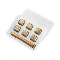 Многоразовые кубики льда из нержавеющей стали для пищевой морозильной камеры 6 шт. в цвете золотой с зажимом