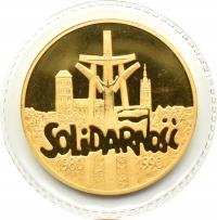 POLSKA, SOLIDARNOŚĆ, 200000 ZŁOTYCH 1990, MENNICZE-ZAFOLIOWANE