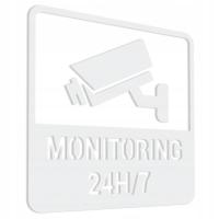 Monitoring 24H/7 - naklejka ostrzegawcza 15x15 cm #DM0B