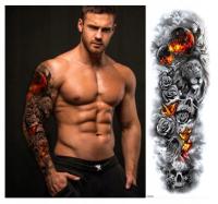 Tatuaż tymczasowy rękaw LEW ogień planety lawa świat DUŻY 48cm Detale XL