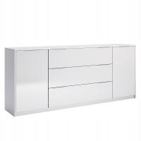 ВЫСОКАЯ БОЛЬШАЯ ТУМБА С ЯЩИКАМИ, БЕЛЫЙ ГЛЯНЦЕВЫЙ ЛАК ГОСТИНЫЕ