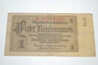 Старая банкнота 1 марка fine rentenmark 1937r антиквариат