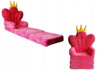 Rozkładany fotel fotelik dla dziecka 4 latka leżanka rozkładana plusz XXL