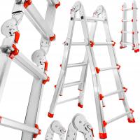 DRABINA WIELOFUNKCYJNA PRZEGUBOWA SKŁADANA ALUMINIOWA MOCNA 150KG 4x4 VERKE