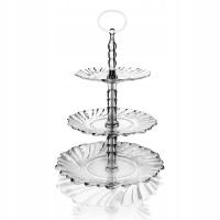 PATERA NA CIASTO 3 POZIOMOWA ETAŻERKA NA CIASTO NA OWOCE SZKLANA ELEGANCKA