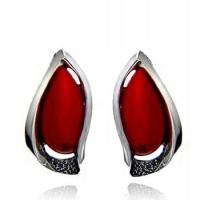 KLIPSY SREBRNE Z KORALEM K438 SREBRO 925