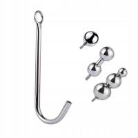 Hak analny z wymiennymi kulkami, stal nierdzewna, ergonomiczny