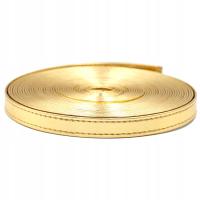 PASEK Z EKOSKÓRY PRZESZYTY ZŁOTY 15 mm