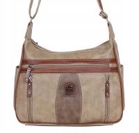 Praktyczna torebka damska 2 Komory 8 Kieszonek Długi pasek Multikolor