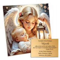 PAMIĄTKA CHRZTU ŚWIĘTEGO OBRAZEK CERAMICZNY Z ANIOŁKIEM PREZENT NA CHRZEST