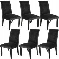 Чехлы для стульев 6 шт велюр универсальный чехол черный набор