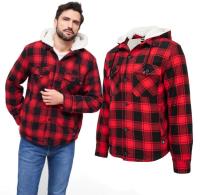 Kurtka Brandit Lumber Hooded Red/Black Checkered M