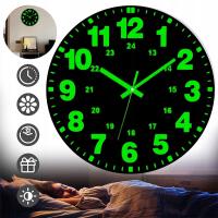 CICHA ZEGAR ŚCIENNY PODŚWIETLANY STEROWANY RADIOWO, DO DOMU, BIURA 30CM