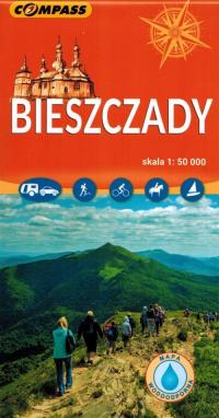 БЕЩАДЫ 2024 ЛАМИНИРОВАННАЯ ТУРИСТИЧЕСКАЯ КАРТА КОМПАС