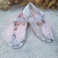 Buty dla dziewczynki pantofelki różowe brokatowe eleganckie roczek