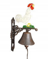 PIĘKNY ŻELIWNY DZWON DZWONECZEK KOGUT